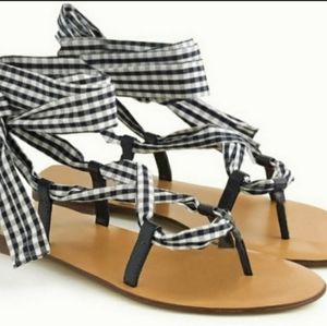 Black Ginghan Sandals by J.crew